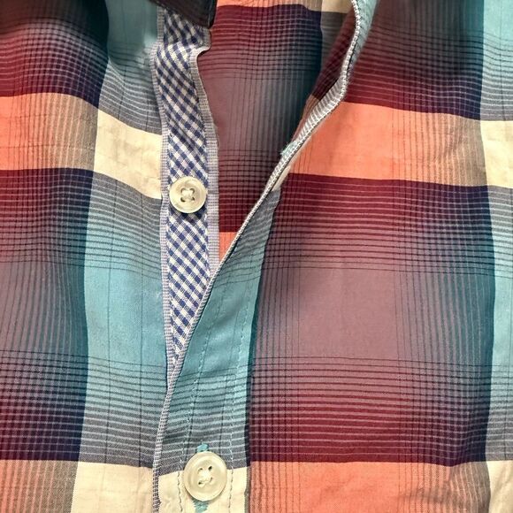Desigual Mens Plaid Button Down Contrast Cuff Slim Fit Large - Picture 6 of 13